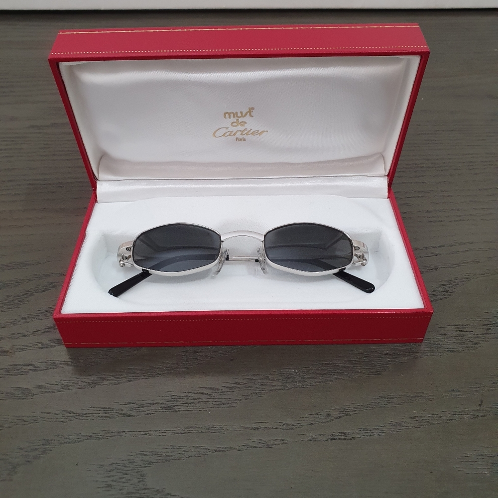 Cartier Ginger Platinum Vintage Sunglasses 45-21 - 135 💯% Authentic